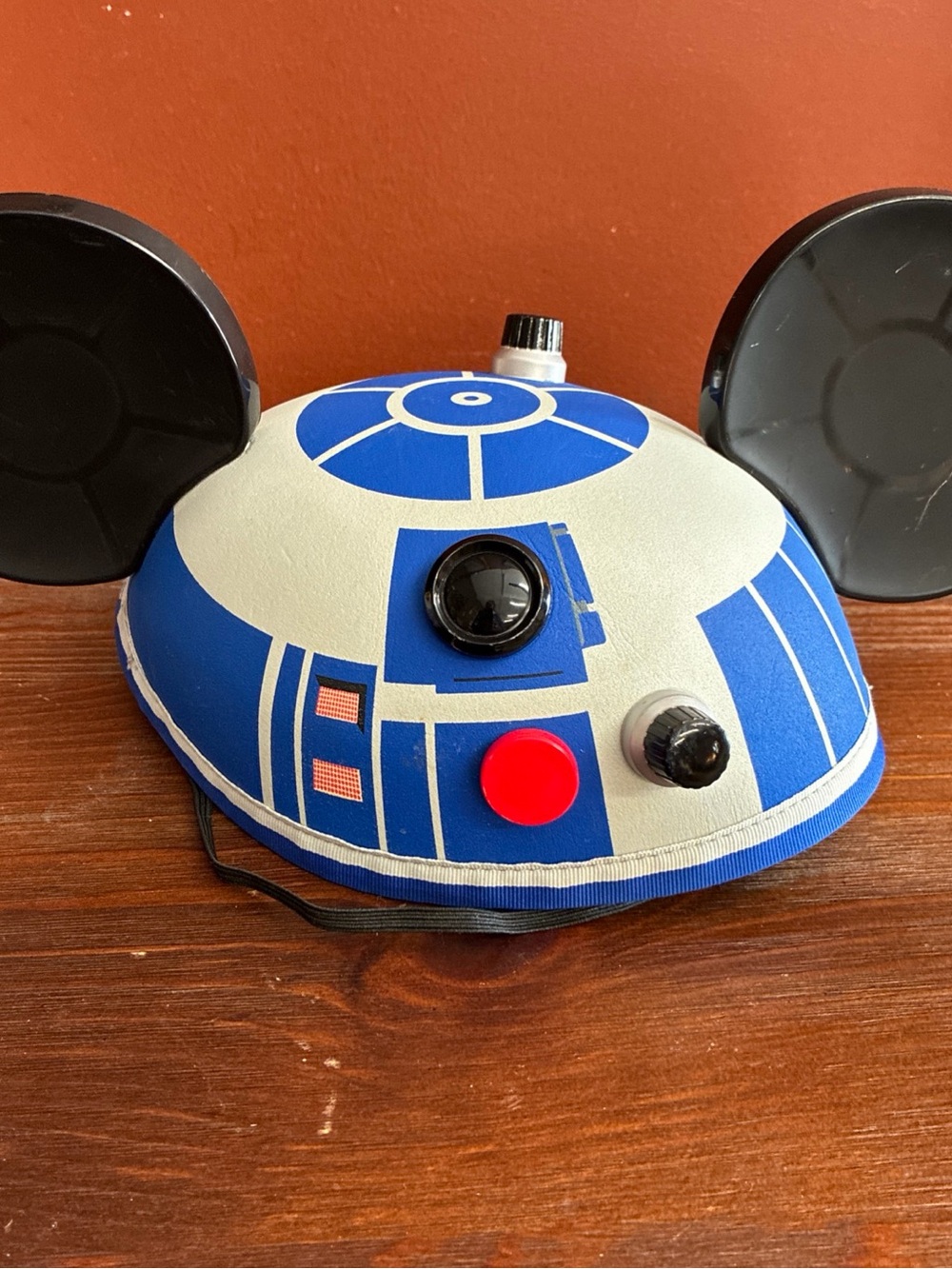 Disney R2-D2 Mickey Ears Hat in Blue and White with Red Accent